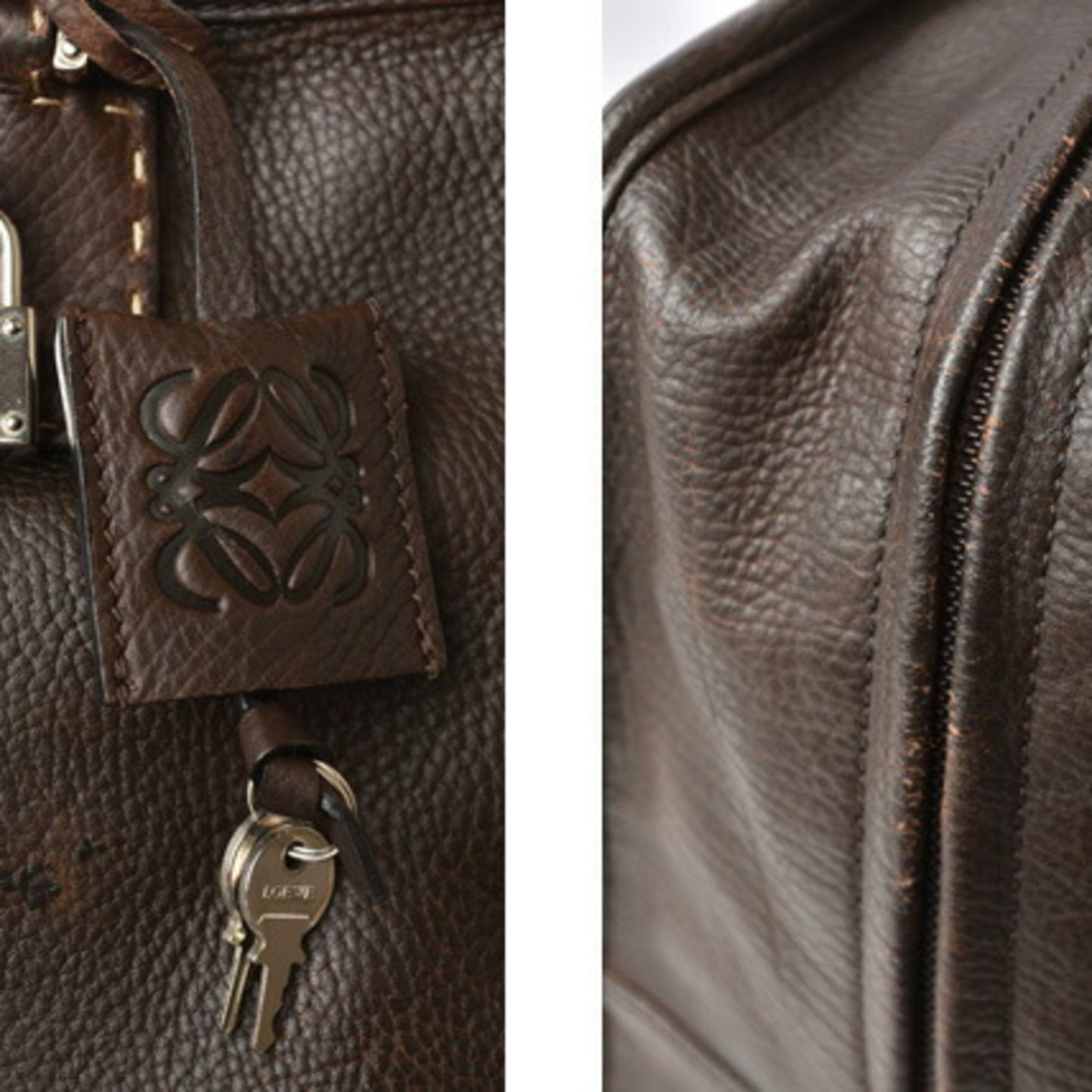 LOEWE Handbag Amazona 36 AMAZONA Leather Dark Brown