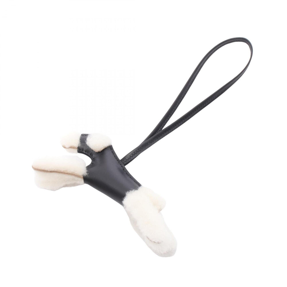 Hermes Buddy Charm - Accessory Sheepskin Agneau Milo Women's Black/White — New - Store Return