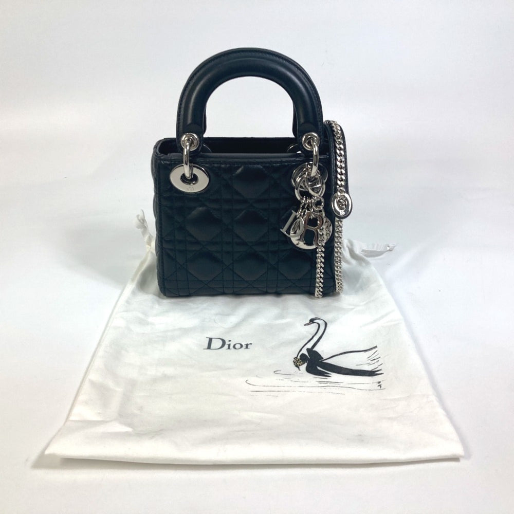Christian Dior Dior Lady Cannage Shoulder Bag Leather Women's Black — New - Store Return