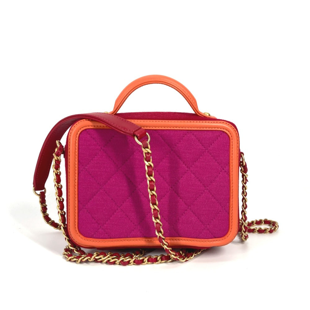 Chanel CC Mark Crossbody 2WAY bag Chain Shoulder Bag Red Orange — Like New