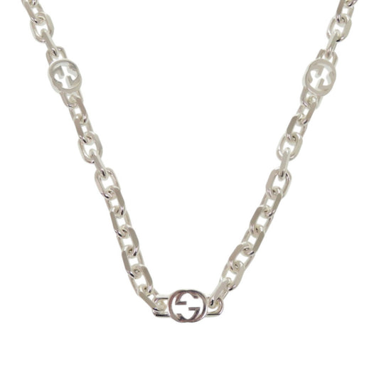 Gucci Chain Interlocking G Sterling Silver Necklace 1244 GUCCI