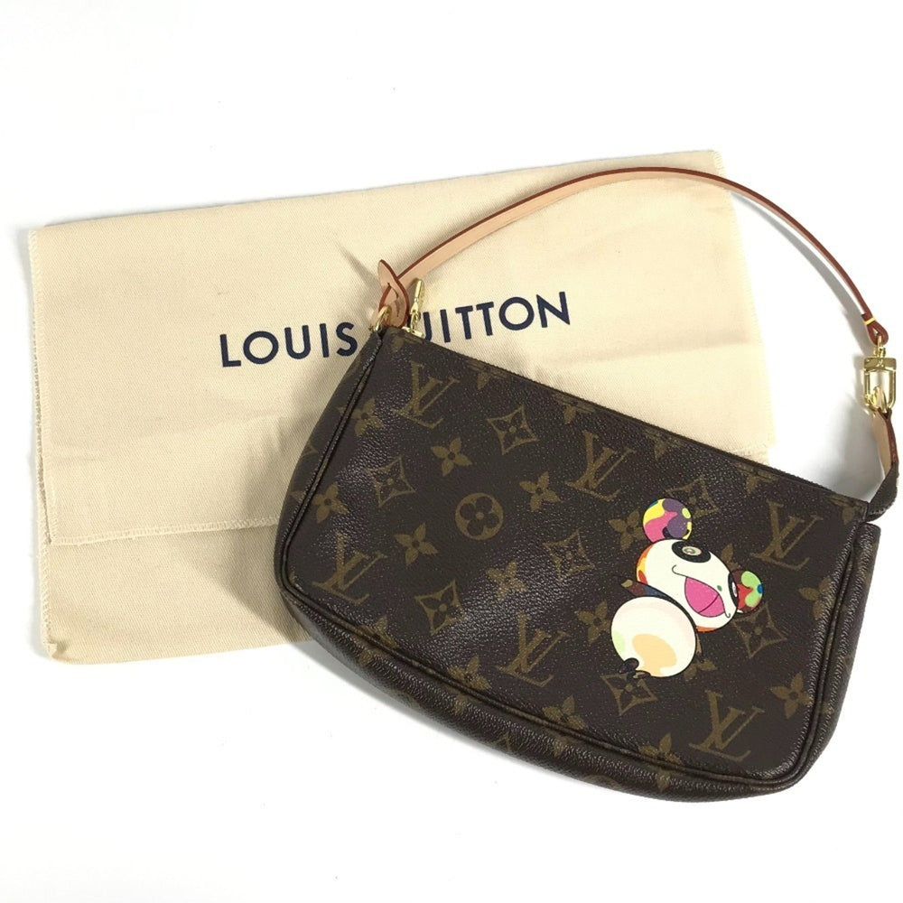 LOUIS VUITTON M51981 Monogram Panda Takashi Murakami Pochette Accessoires Bag Accessory Pouch Handbag Shoulder Canvas Women's Brown — Like New