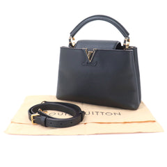 Louis Vuitton Capucines BB 2-way Hand/Shoulder Handbag, Taurillon Leather, Black, M94755 RFID — Like New