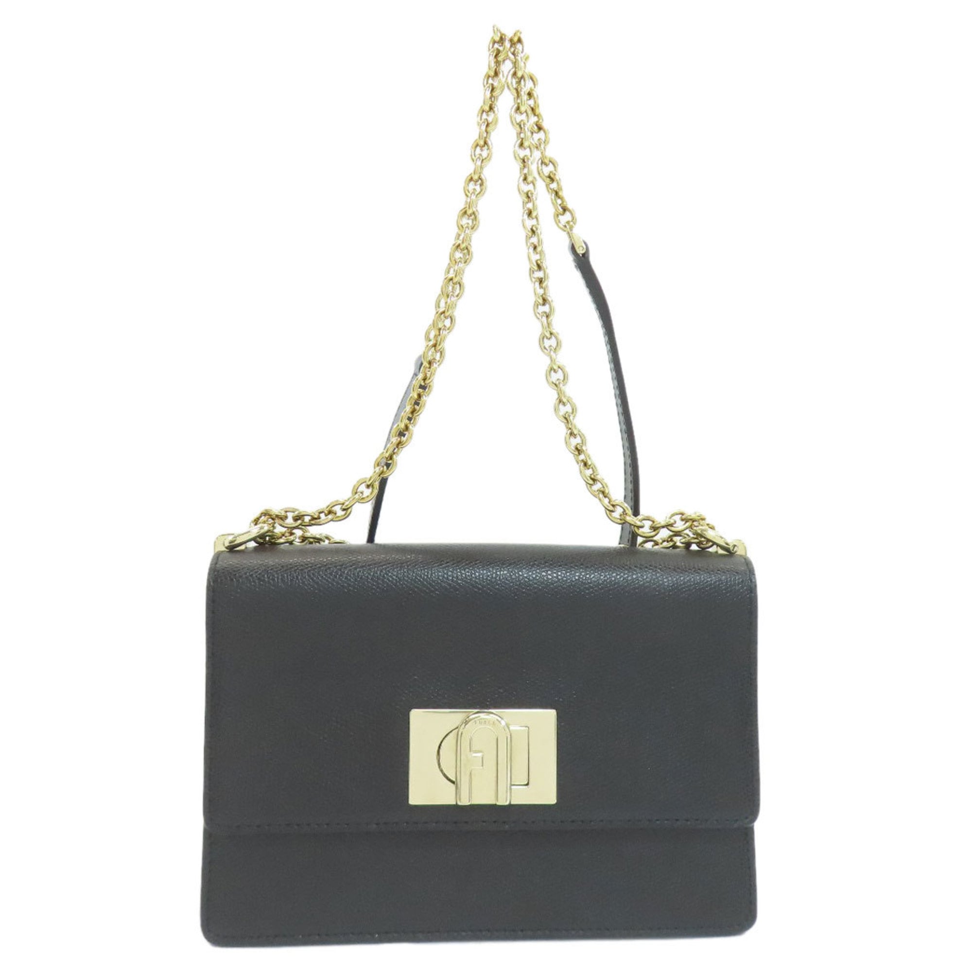 Furla Arch Logo Shoulder Bag Leather Women's