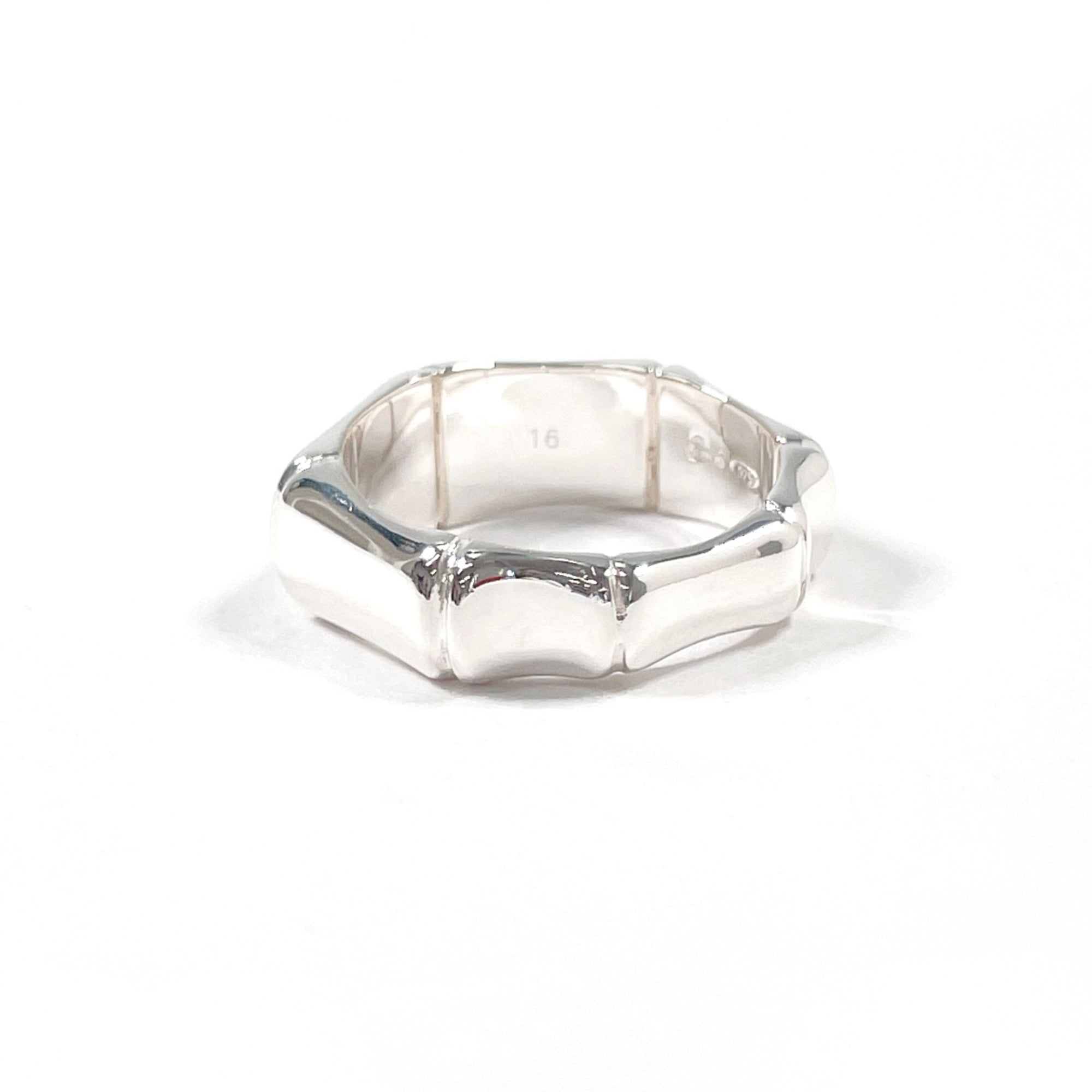 GUCCI Bamboo Ring, Sterling Silver 925, Size 15, Silver, Men's — Like New