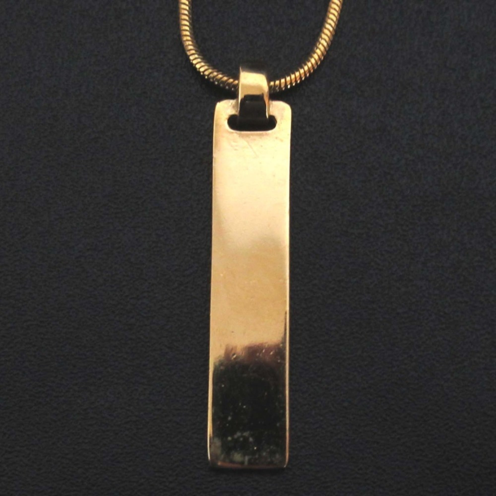 Christian Dior Vintage Snake Chain Logo Bar Necklace, GP Gold, Women's