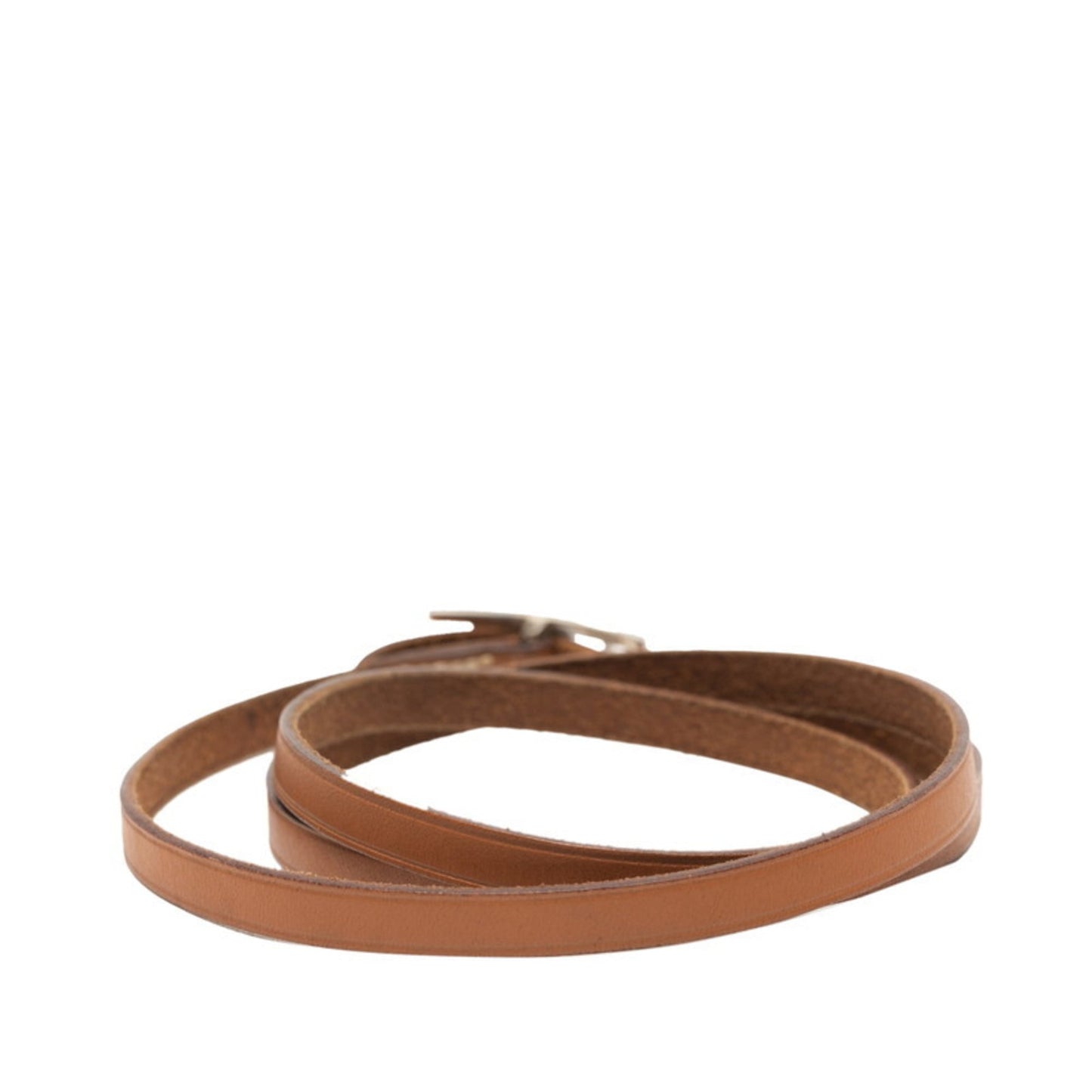 Hermes Api 3 Long Bracelet Brown Leather Women's HERMES