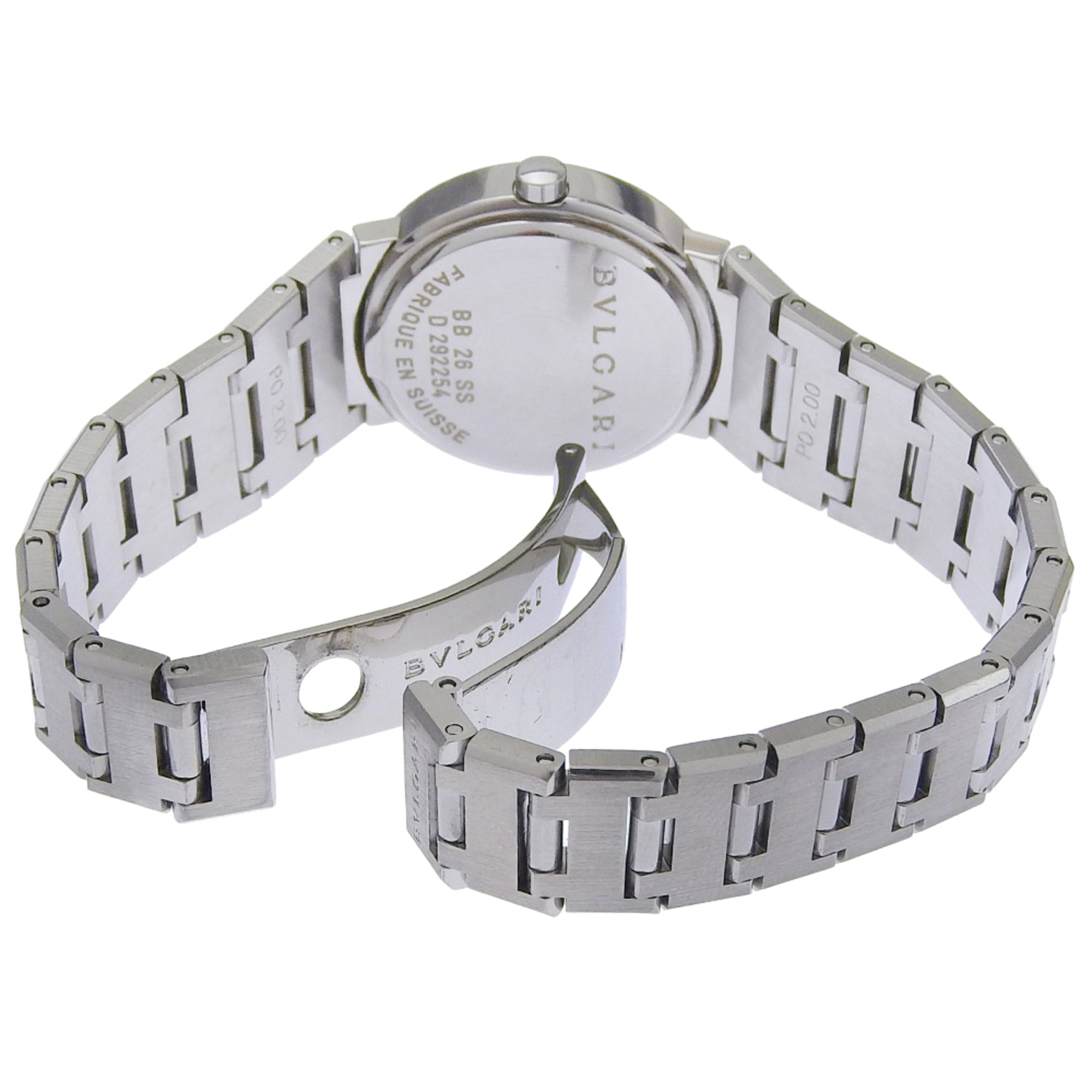 Bvlgari Watch BB26SS Stainless Steel Quartz Analog Display Black Dial Women's — Good