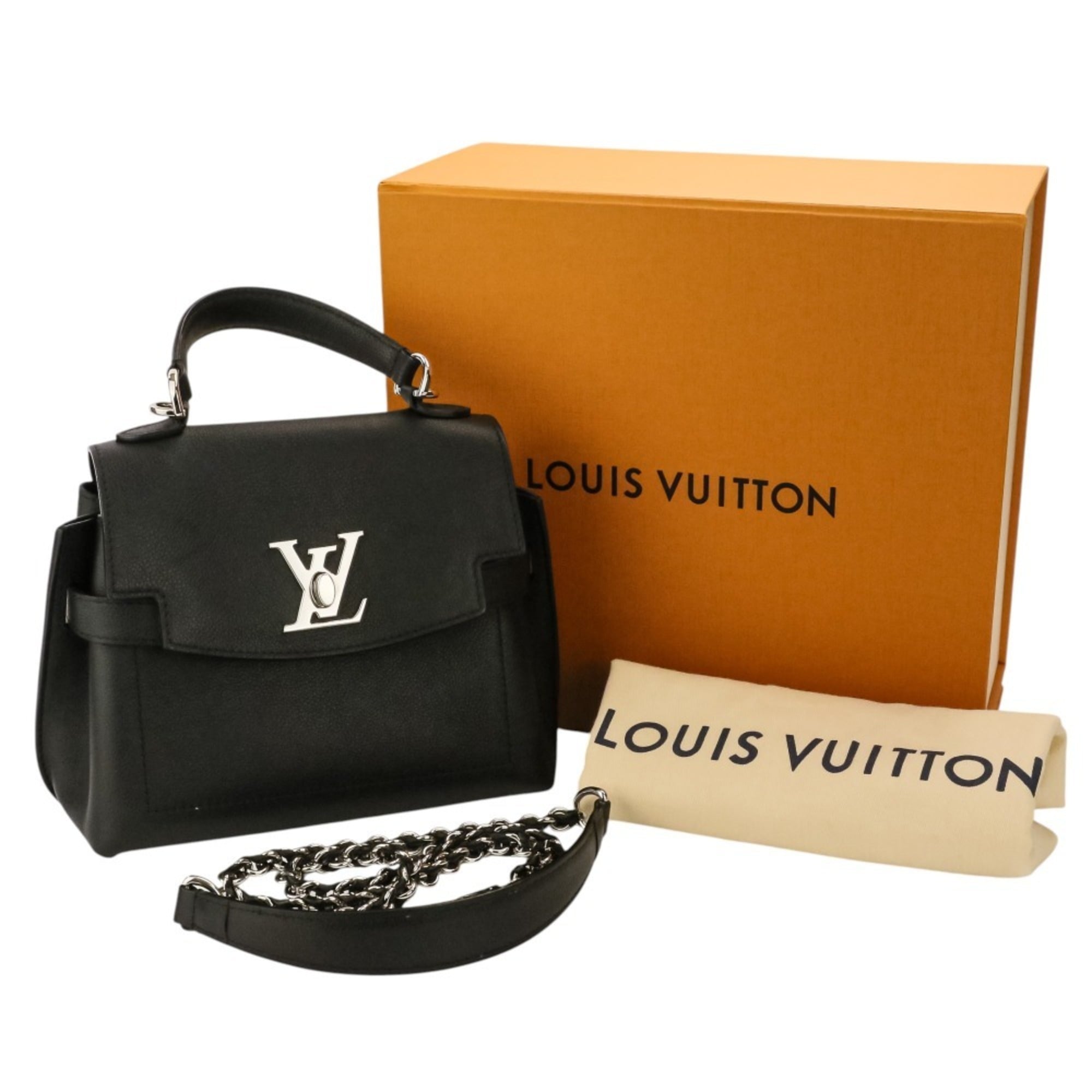 Louis Vuitton Lockme Ever MINI 2-way Leather Handbag/Shoulder Bag M20997 Black Women's — Like New