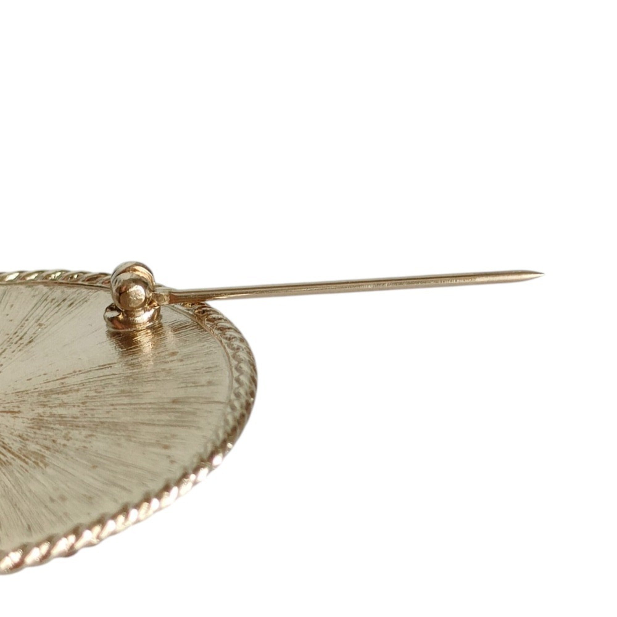 CHANEL B17P Pearl Motif Pin Brooch with Box, Gold Color, Women's — Like New