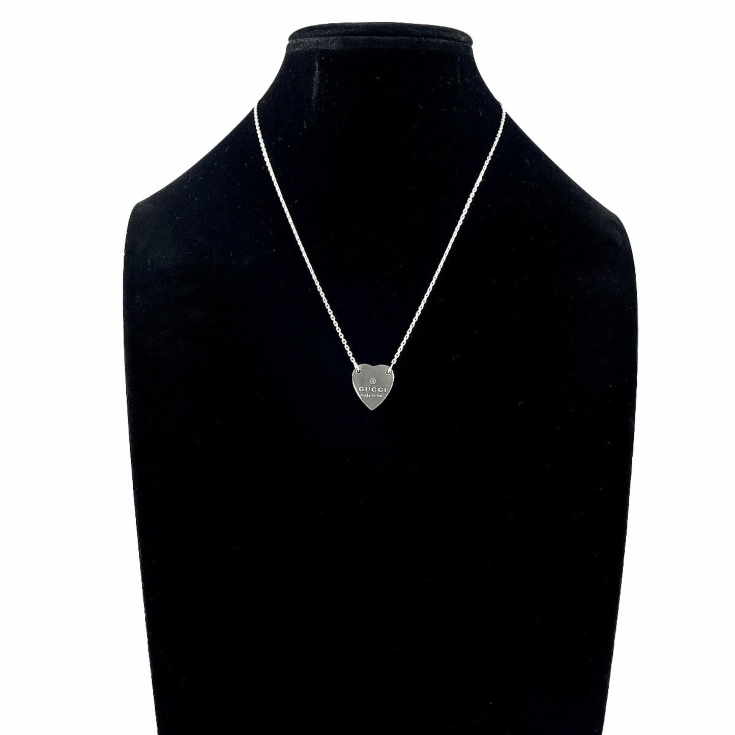 GUCCI Trademark Heart Necklace 223512 J8400 8106, 925 Sterling Silver, Women's