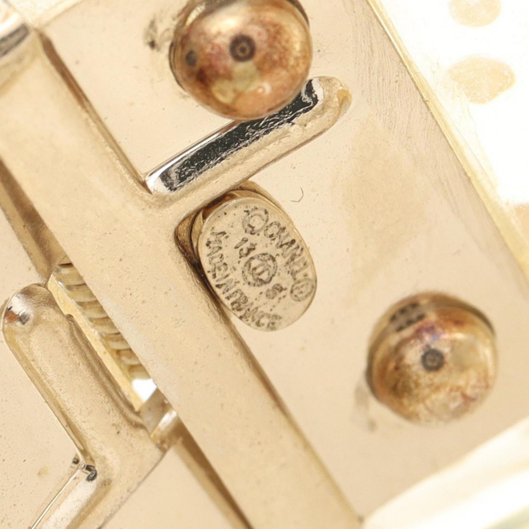 Chanel Coco Mark Bangle, Plastic, Women's, Clear and Gold