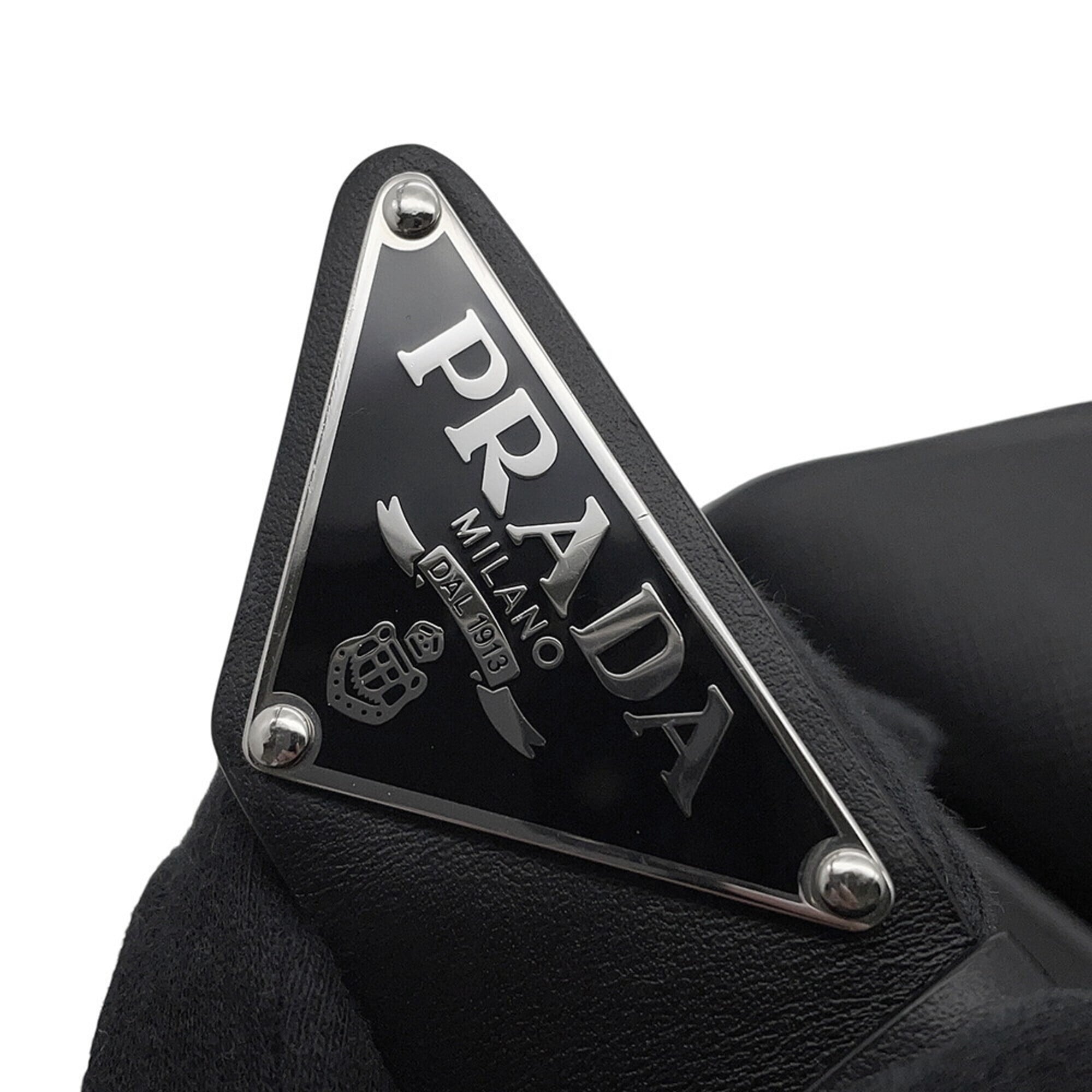Prada Triangle Shoulder Bag, Saffiano Leather, 2VL039, PRADA Body Black, Handbag — Like New