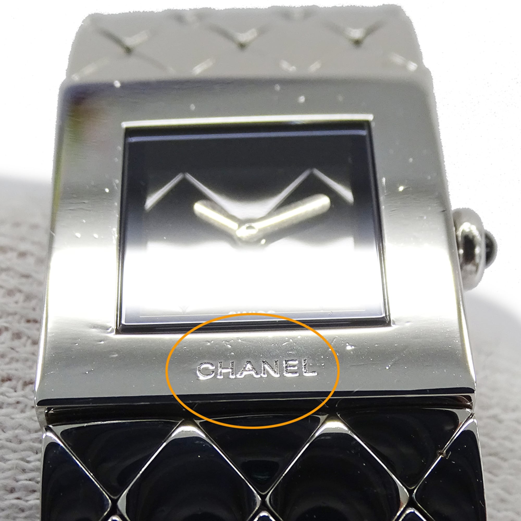 Chanel CHANEL Women's Watch, Brand Name, Matelassé, Quartz, Stainless Steel (SS), H0009, Silver, Black — Good