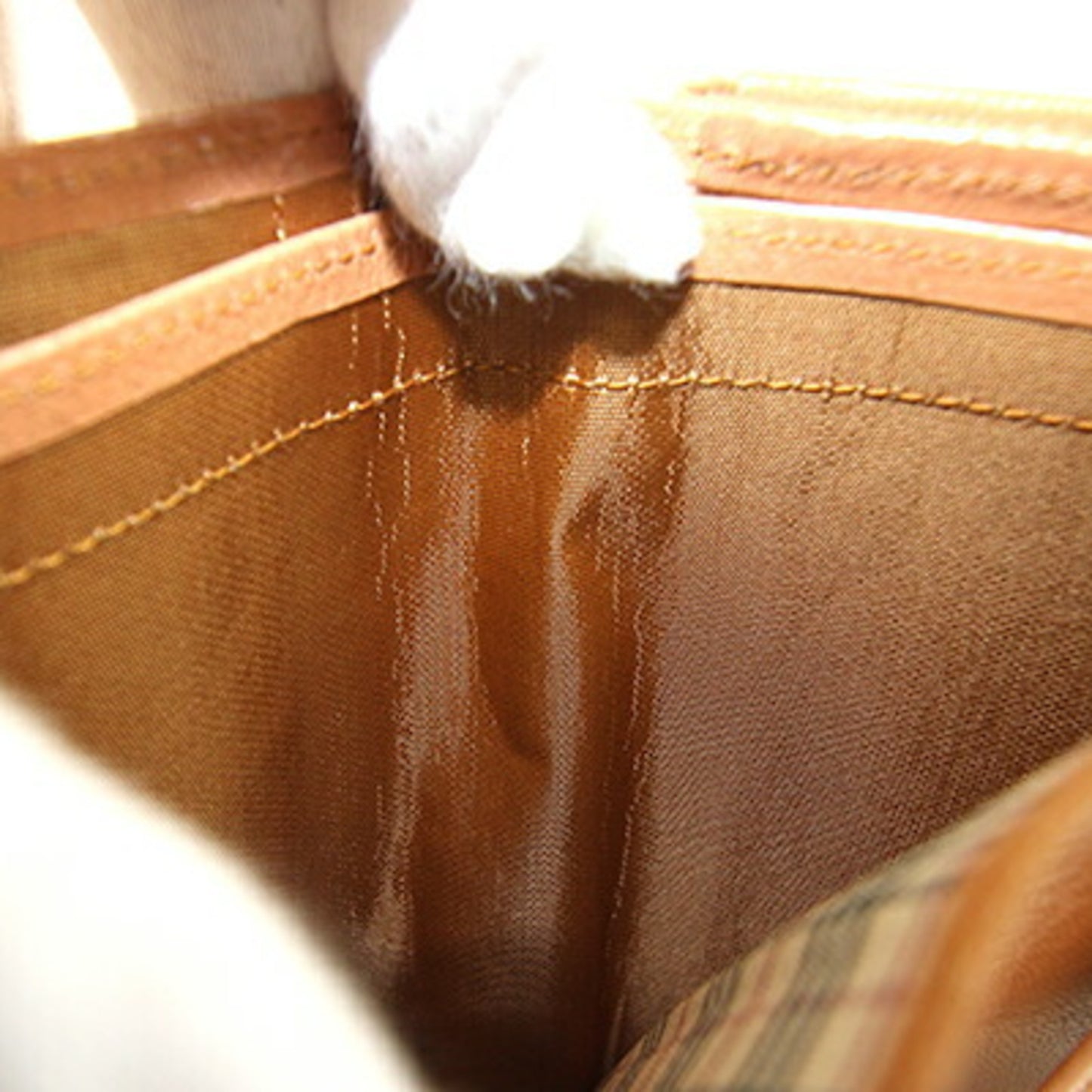 Burberry Double Wallet, Dark Beige Leather Compact Double-Sided Women's, BURBERRY