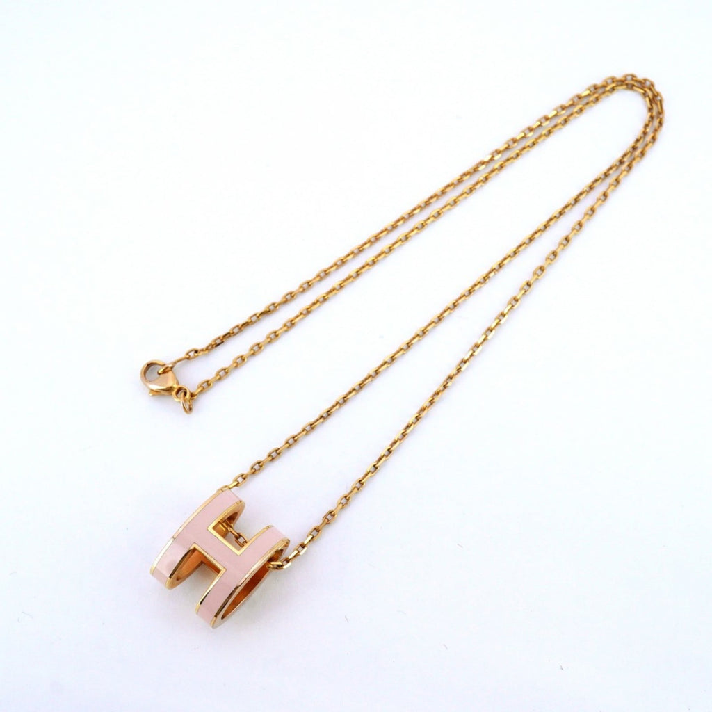 Hermes Hermès Mini Pop Ash Necklace in GP-plated Gold and Pink for Women