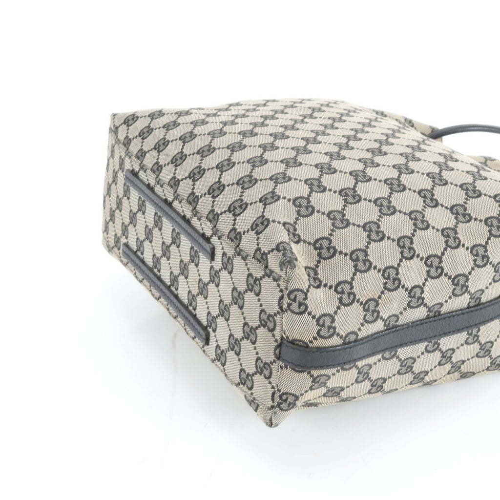 Gucci GG Canvas 257275 Leather Tote Bag Shoulder Handbag Black Women's