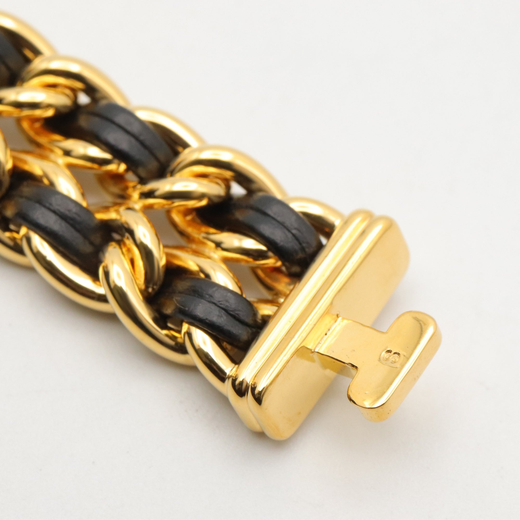 Chanel CHANEL Première S Watch, Gold Plated (GP), Leather Strap, Women's, Black, H0001 — Very Good