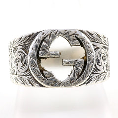 Gucci silver ring with interlocking G arabesque design, total weight 14.0g, jewelry — Like New
