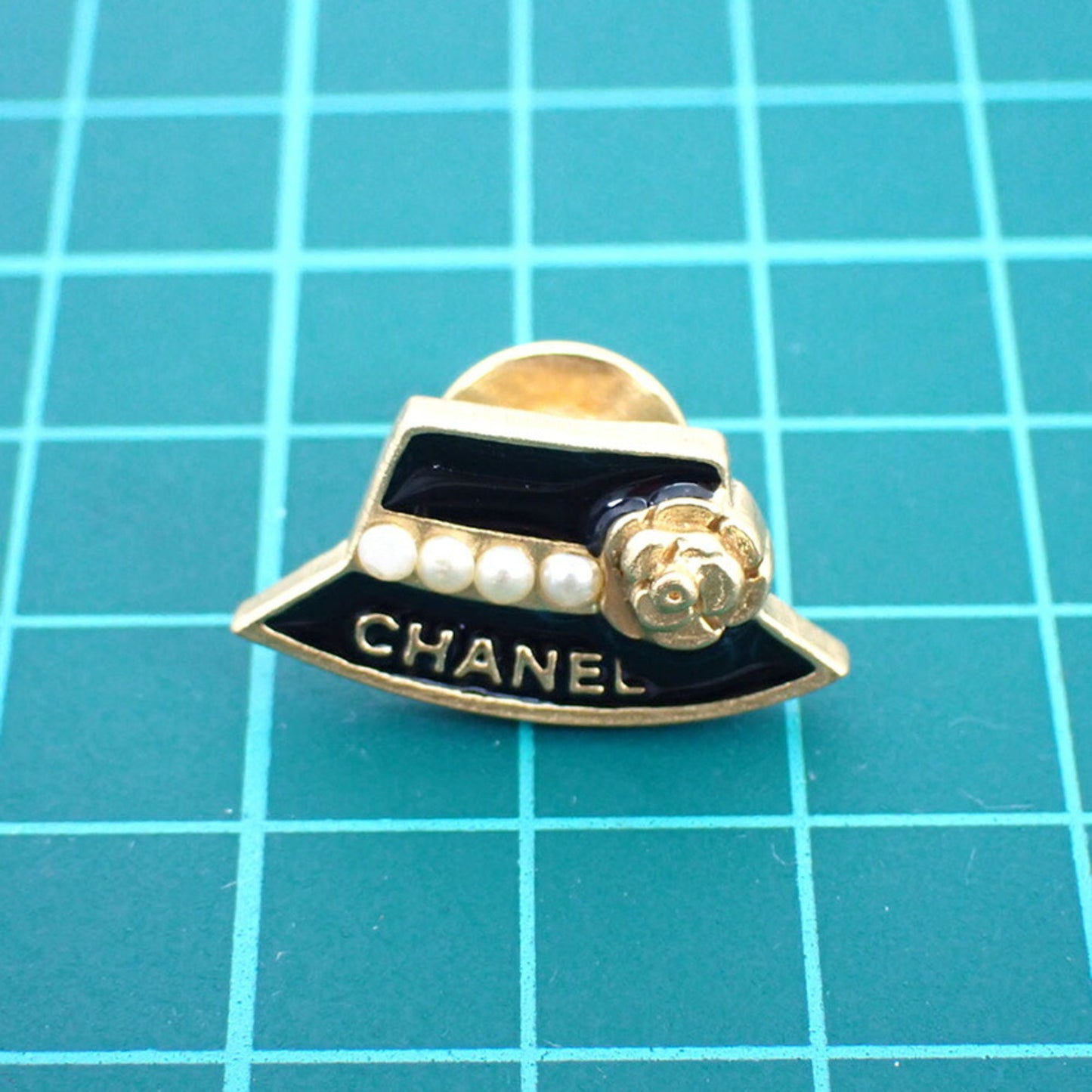 CHANEL Camellia Hat Motif Brooch j72-26