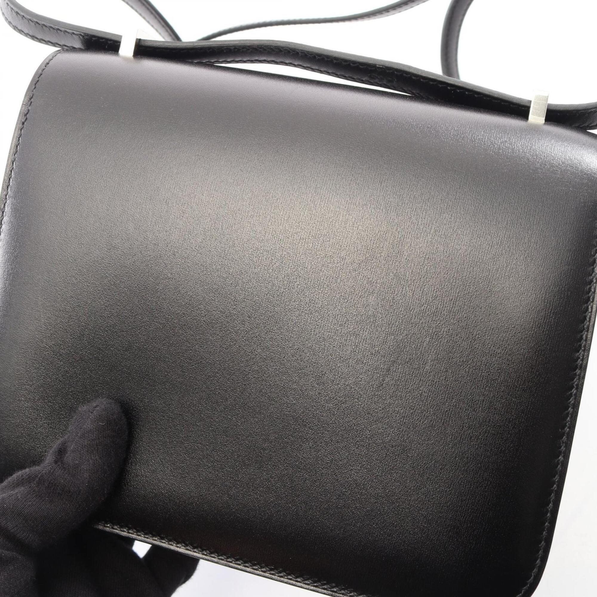 Hermes Constance 3 Mini Shoulder Bag/Handbag, Calfskin (Cowhide), Box Calf Leather, Women's, Black — New - Store Return