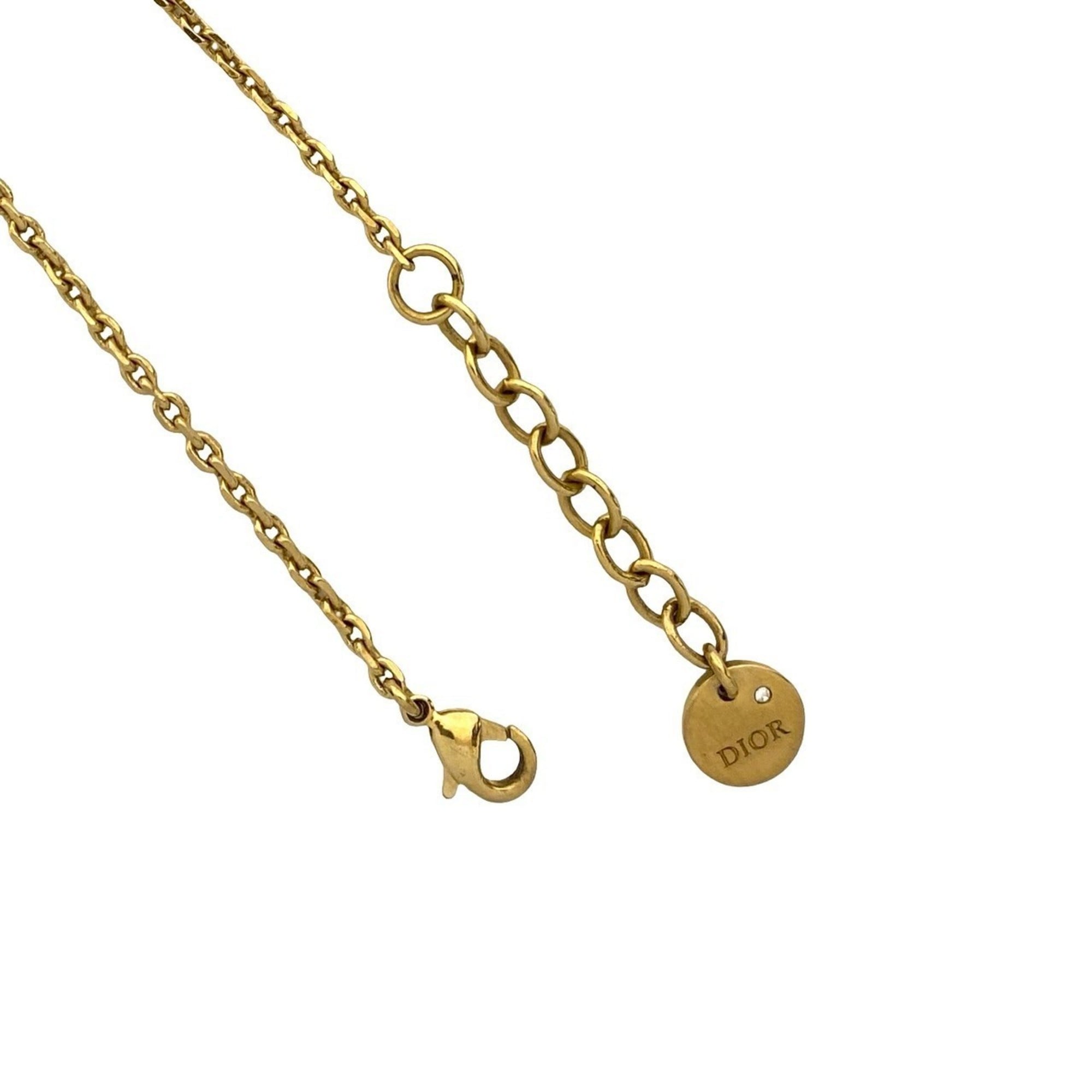 Christian Dior CD GP Faux Pearl Chain Bracelet in Gold (1135b)