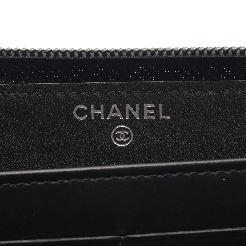 CHANEL Coco Mark Round Long Wallet in Caviar (Grained Calfskin) for Women, Black