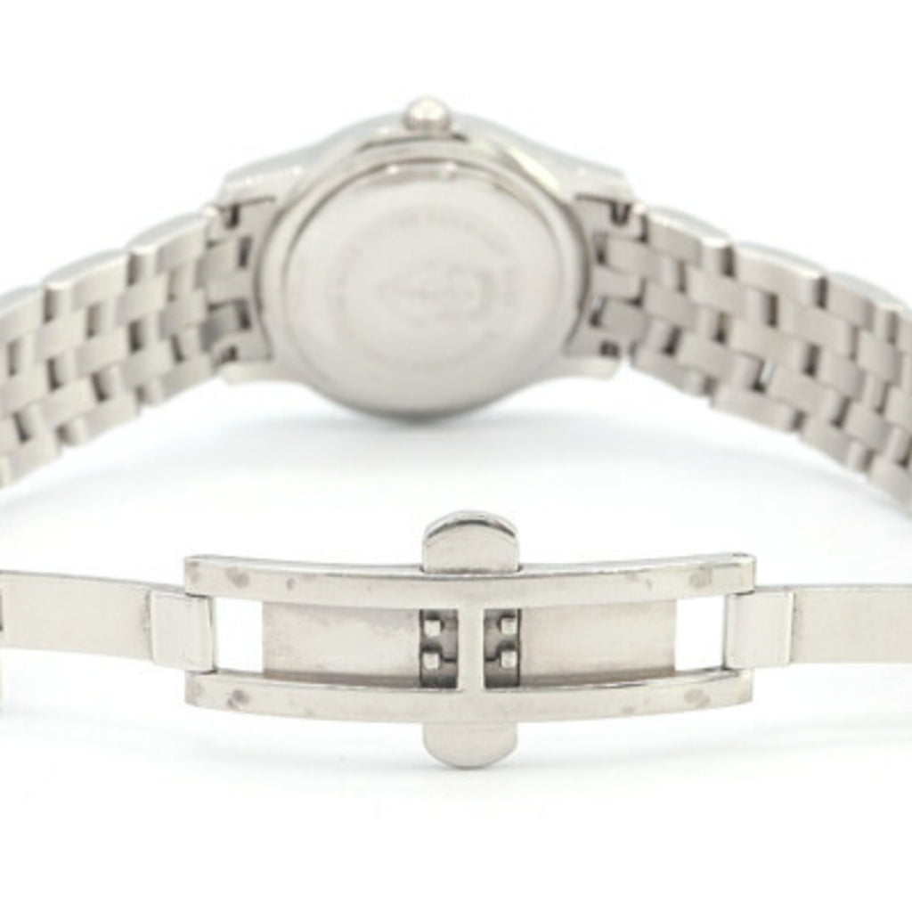 Gucci Women's Watch with 11 Diamonds, 5500L Stainless Steel Quartz Movement, Date Display, Analog, Silver Metal Strap