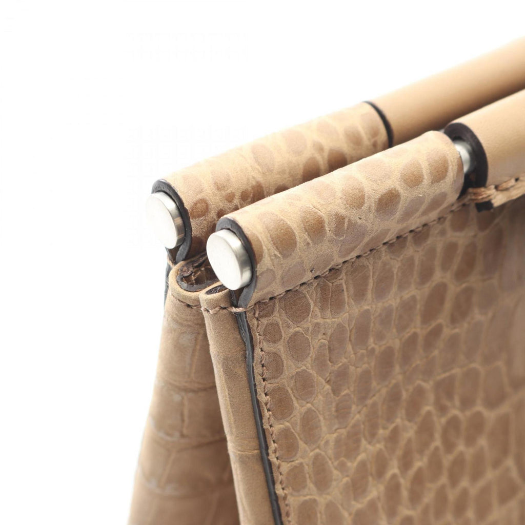 Salvatore Ferragamo Gancini handbag, leather, women's, beige, 21 3761