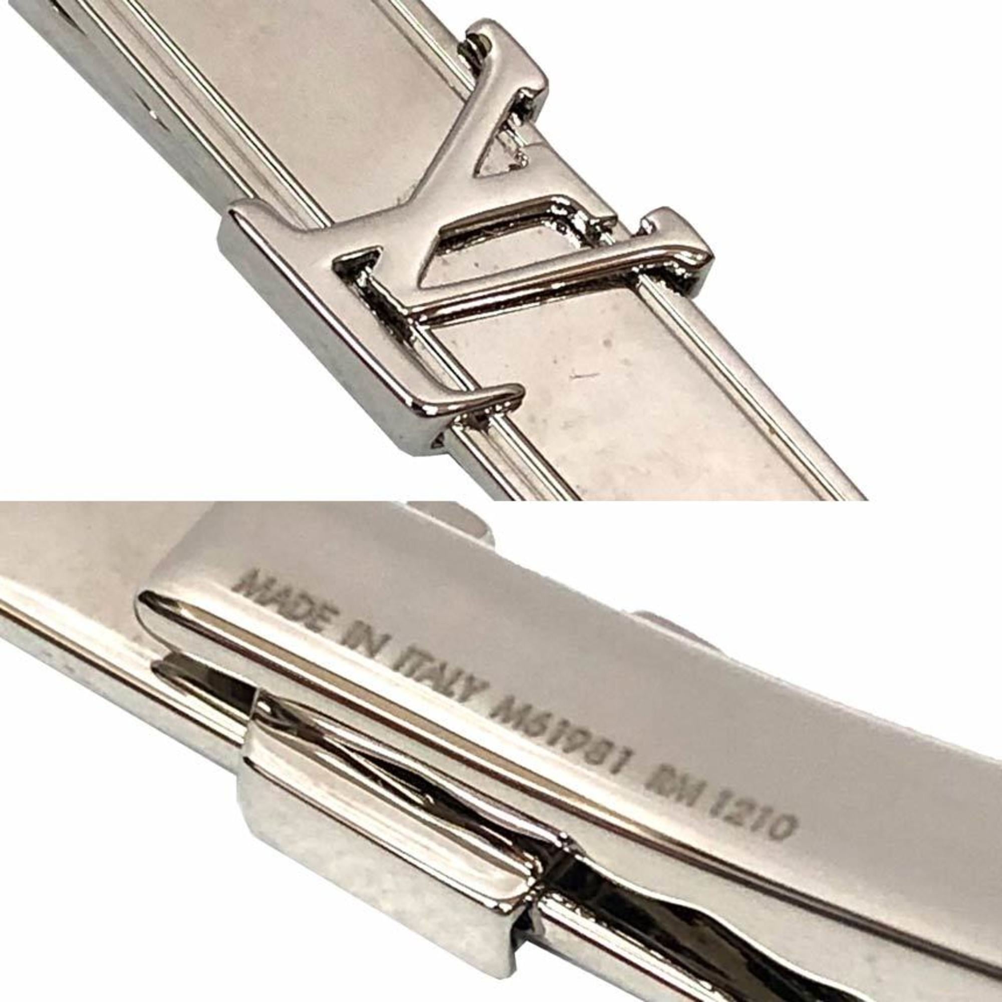 Louis Vuitton Tie Clip M61981 LV Initial Pin Bar Silver Men's