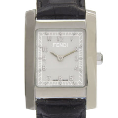Fendi Olologi 7000L Stainless Steel x Leather Quartz Analog Watch with White Dial - Women's — Very Good