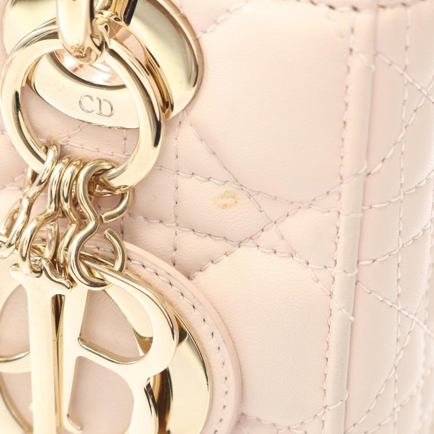 Christian Dior Dior LADY DIOR MY ABCDIOR Lady Small Cannage Handbag, Leather, Women's, Pink, M0538ONGE_M413