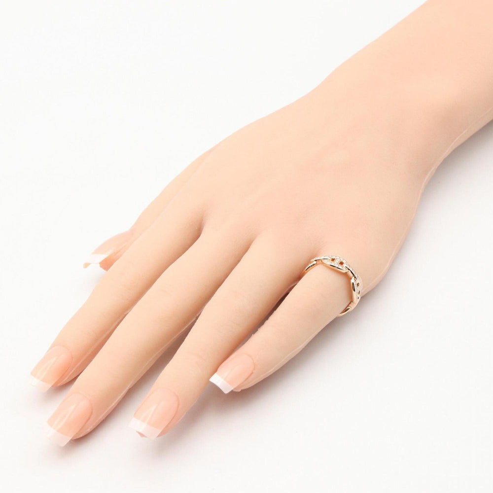 Hermes HERMES Enchainée PM Diamond Ring, Jewelry, 18KPG (Pink Gold), Diamond, Women's, Clear/Gold Tone — Like New