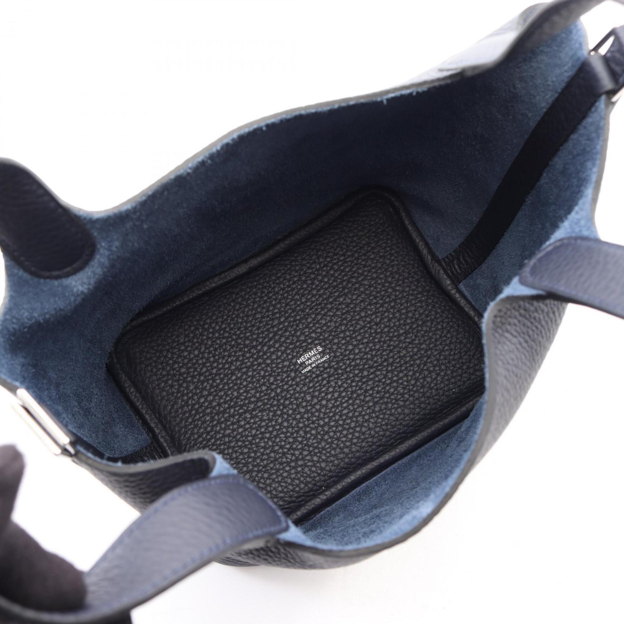 Hermes Picotin Lock PM Handbag, Leather, Taurillon Clemence Women's, Navy Blue — New - Store Return