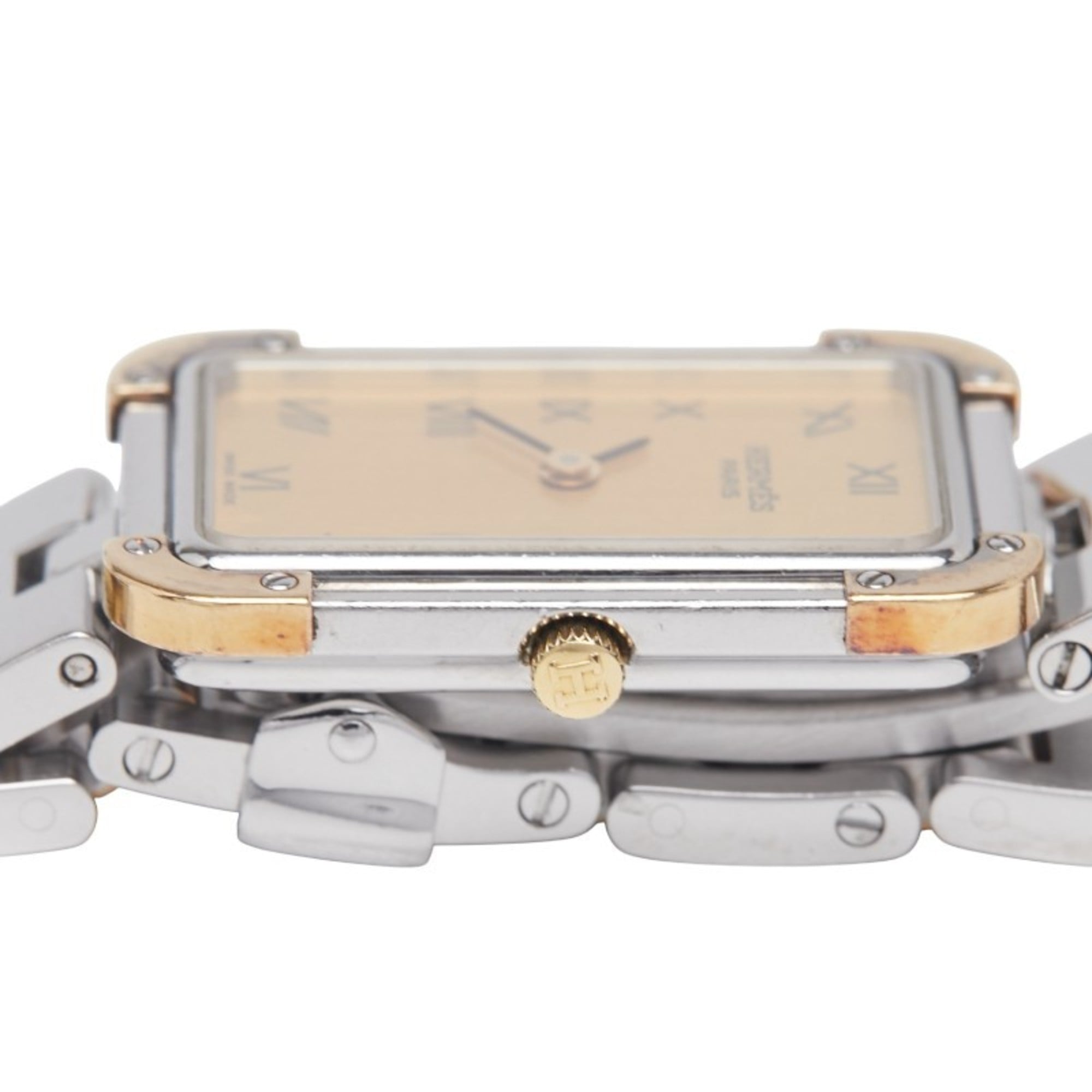 Hermès Cloiseur Watch CR1.220 Quartz Gold Dial Stainless Steel Plated Women's HERMES — Good