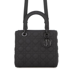 Christian Dior Lady Medium Ultra Matte Calfskin Handbag M0565SLOI_M989 2-way Shoulder Bag Black Women's — Like New