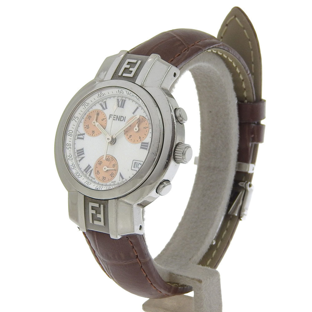 Fendi Olologi 4500L Stainless Steel x Leather White Quartz Analog Watch for Women — Good
