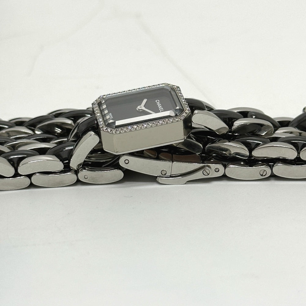CHANEL Premiere Triple Bracelet Watch H3058 with Diamond Bezel, Stainless Steel/Ceramic, Black — Good