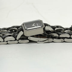 CHANEL Premiere Triple Bracelet Watch H3058 with Diamond Bezel, Stainless Steel/Ceramic, Black — Good