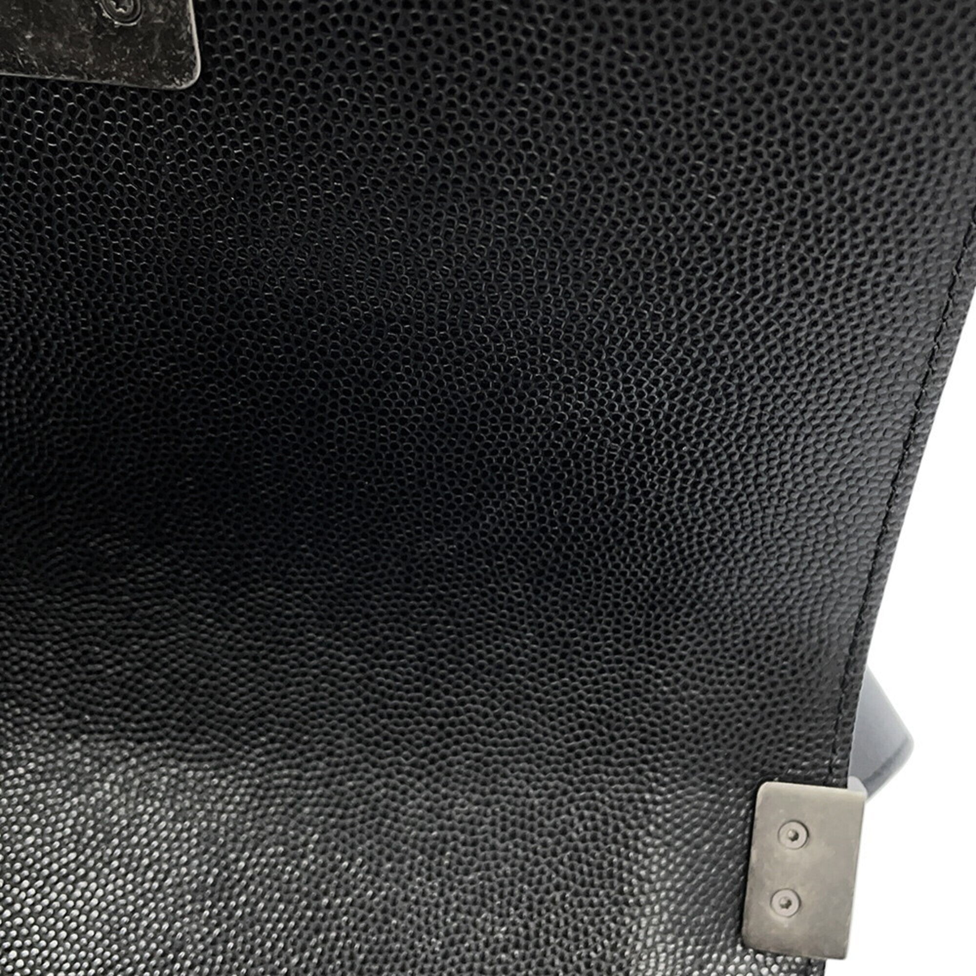 Chanel Chain Shoulder Bag Matelassé Coco Mark Boy Small Caviar Skin A67085 CHANEL Black Handbag Women's — Like New