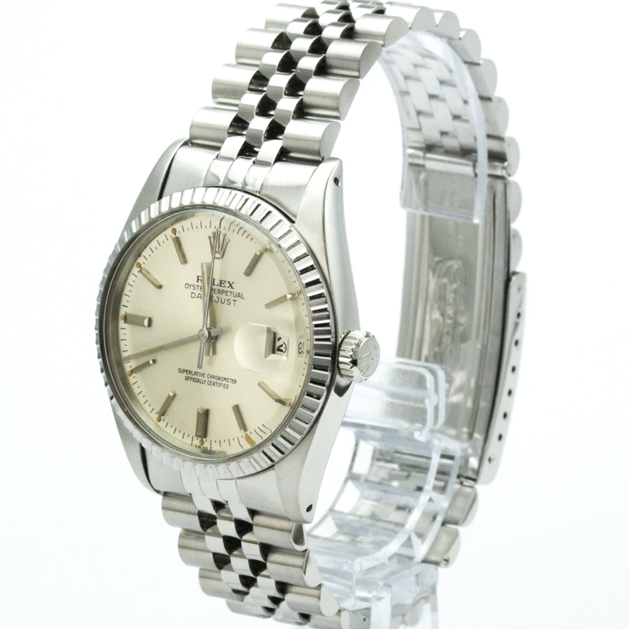 ROLEX Datejust 18K White Gold Steel Automatic Mens Watch 16030 Polished — Very Good