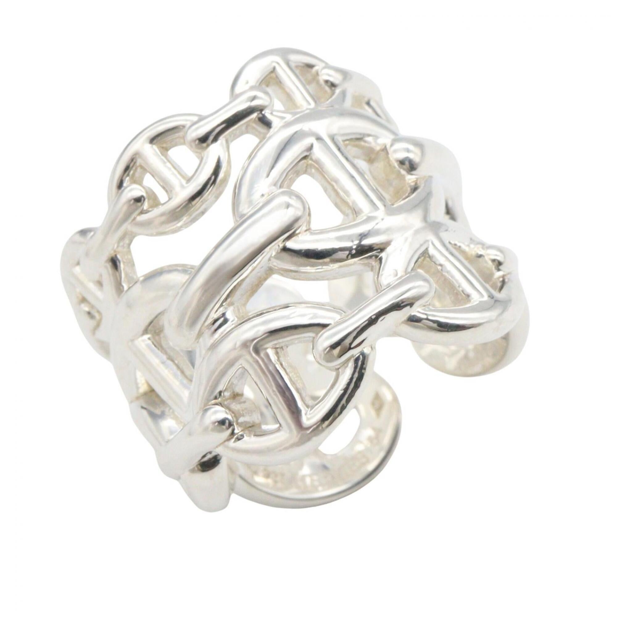 Hermes Chaine d'Ancre Enchainée Ring - Sterling Silver 925 Women's — Like New