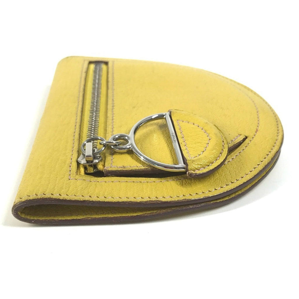 HERMES In the Loop Compact Wallet, Bifold Coin Case, Leather, Unisex, Yellow