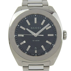 Gucci Date 100m YA142201 142 2 Black Dial Stainless Steel Quartz Watch with Battery, 43mm Men's — Very Good