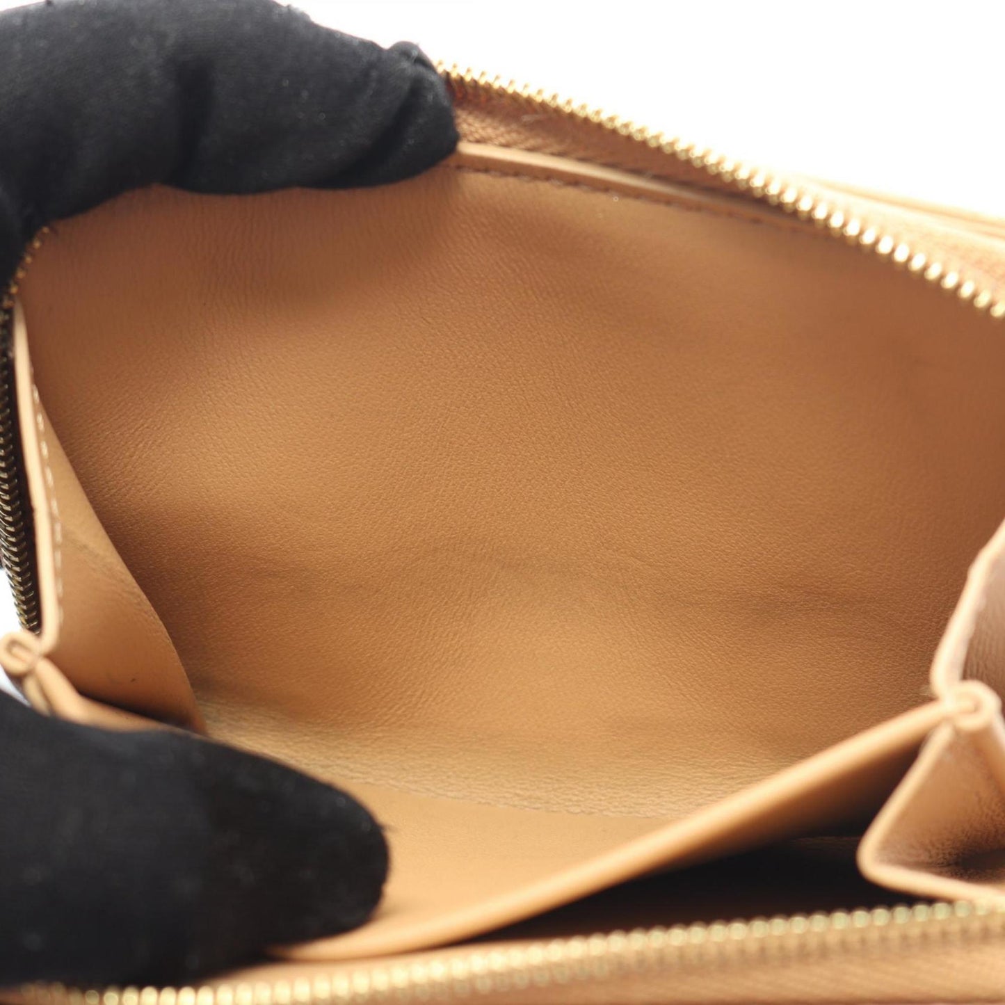 Louis Vuitton Portefeuille Lou Monogram Embossed Camel Leather Bifold Wallet, Beige, Women's, M81673