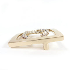 CHANEL A23P Coco Mark Rhinestone Brooch, Gold, with Box, Made in France, Women's — Like New