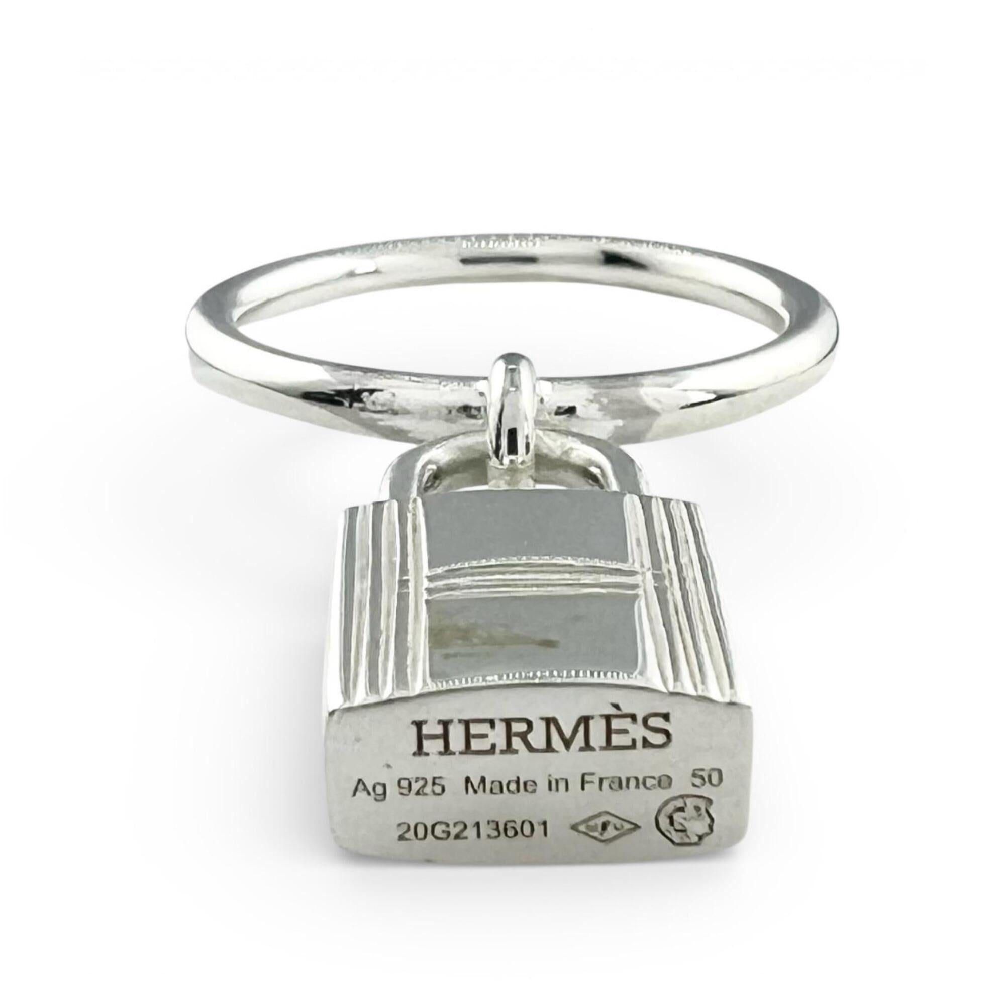 HERMES (Hermes) 2020 Amulette Cadena AG925 Ring, Silver 50, Made in France, Weight 5.5g, Women's — Like New