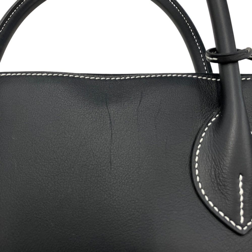 HERMES Bolide Relax 45 Veau Sikkim Handbag, Black, Men's & Women's — Like New
