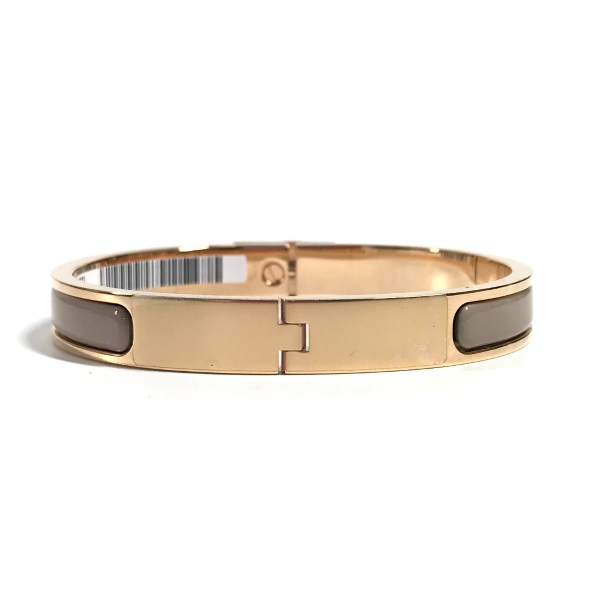 HERMES Mini Click Kelly PM Accessory Jewelry Bracelet Metal Men's Women's Marron Glacé Beige Like New — Like New