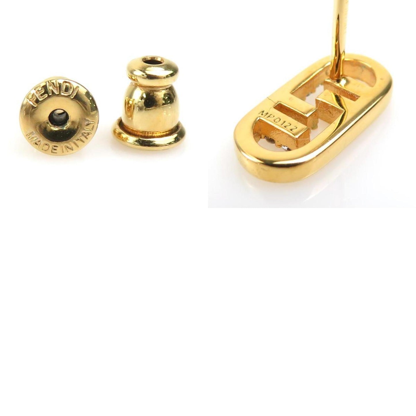 Fendi Orlocke Metal Gold Earrings for Women h31644k